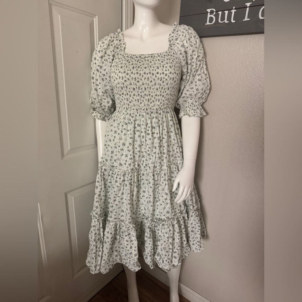 Large Ivy City Co Blue Floral Madeline Dress